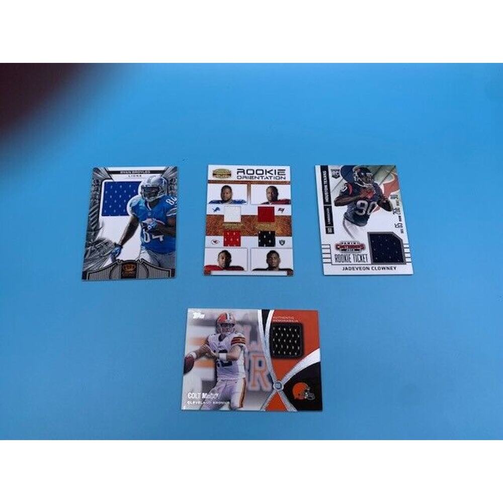 Mixed LOT of Game Used Memorabilia Football Cards - 4 total - McCoy McClain Suh
